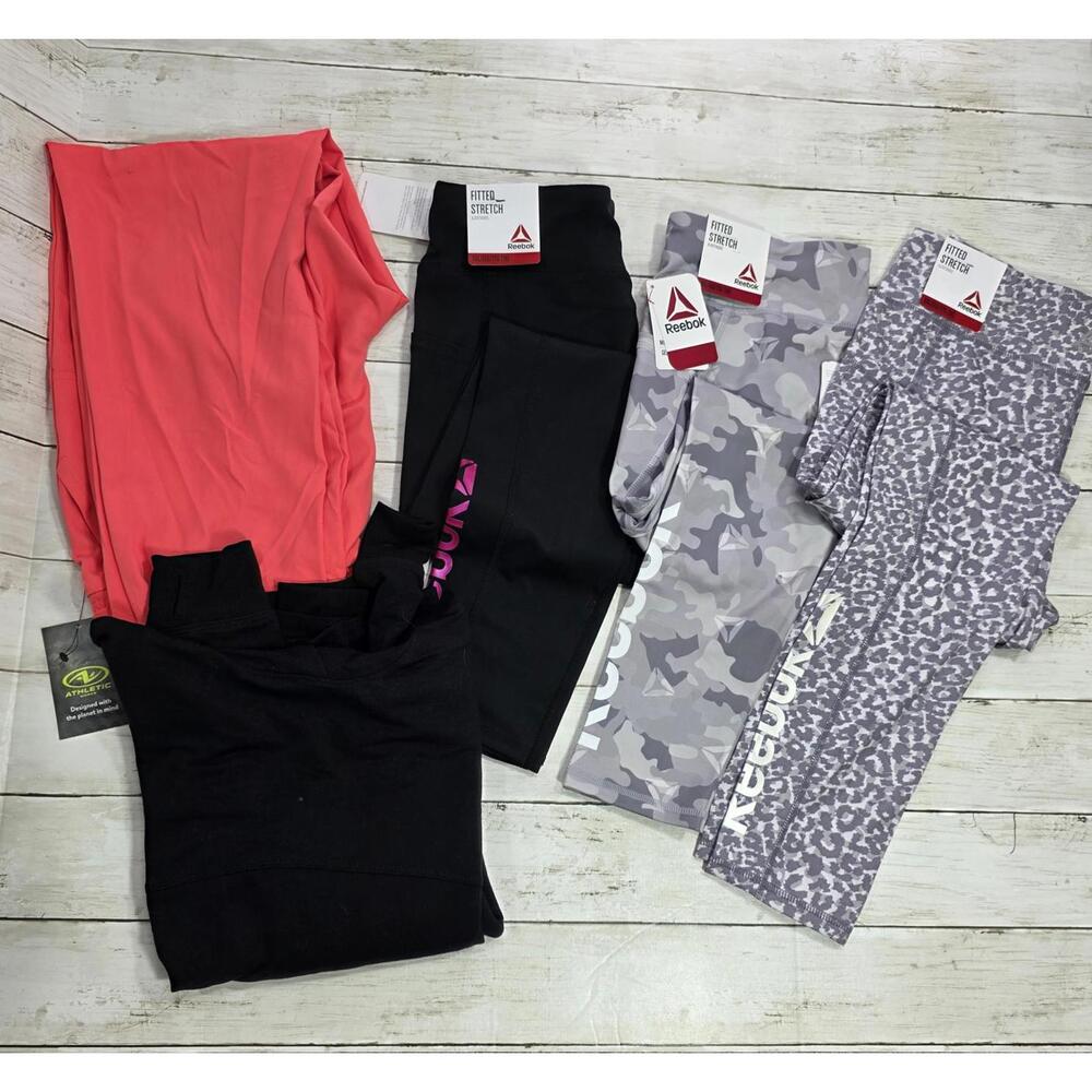 NWT Reebok Girls Fitted Stretch Leggings & Hoodie - Sz XXL